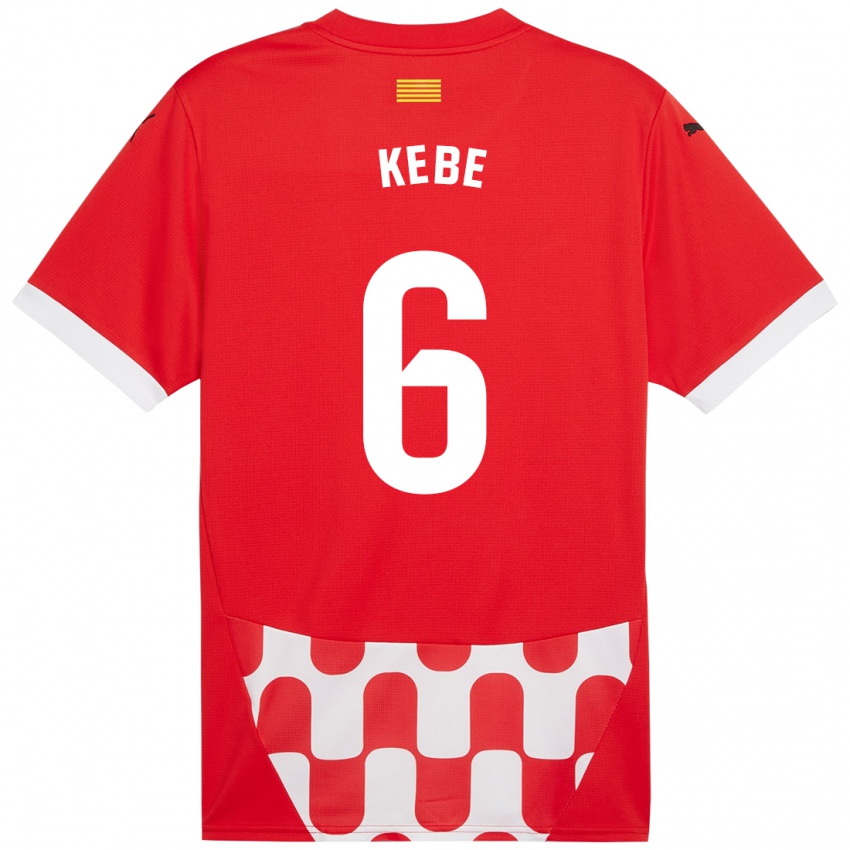 Niño Camiseta Ibrahima Kébé #6 Rojo Blanco 1ª Equipación 2024/25 La Camisa Chile