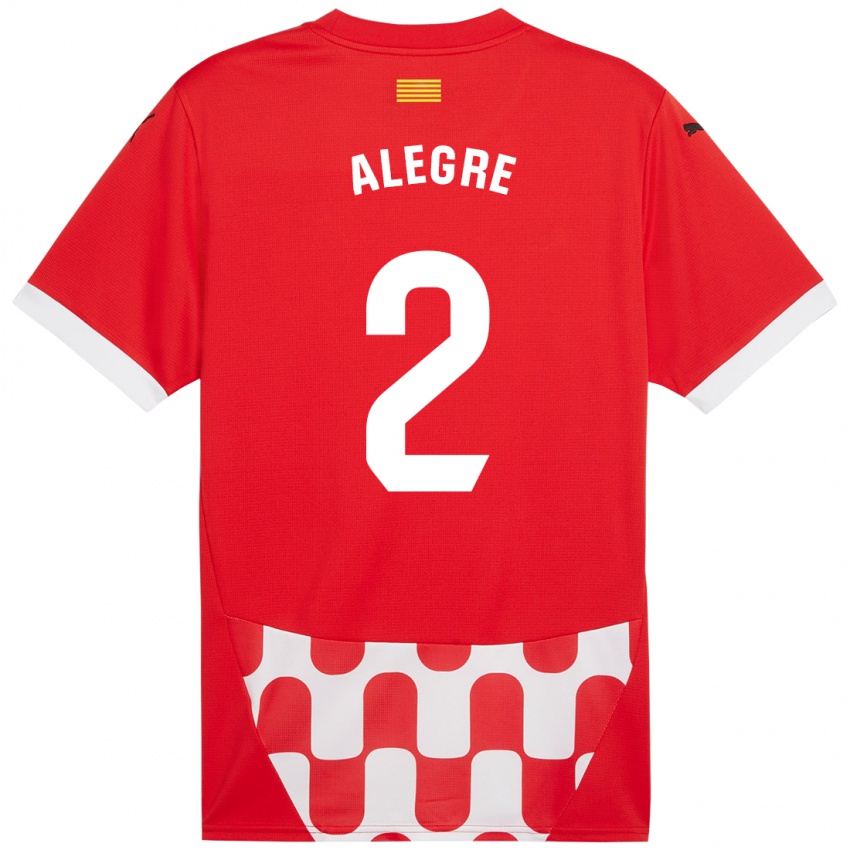 Niño Camiseta Marc Alegre #2 Rojo Blanco 1ª Equipación 2024/25 La Camisa Chile