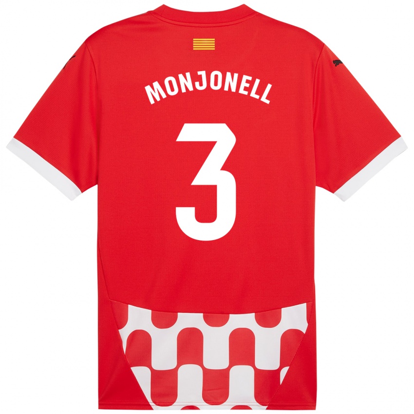 Niño Camiseta Eric Monjonell #3 Rojo Blanco 1ª Equipación 2024/25 La Camisa Chile