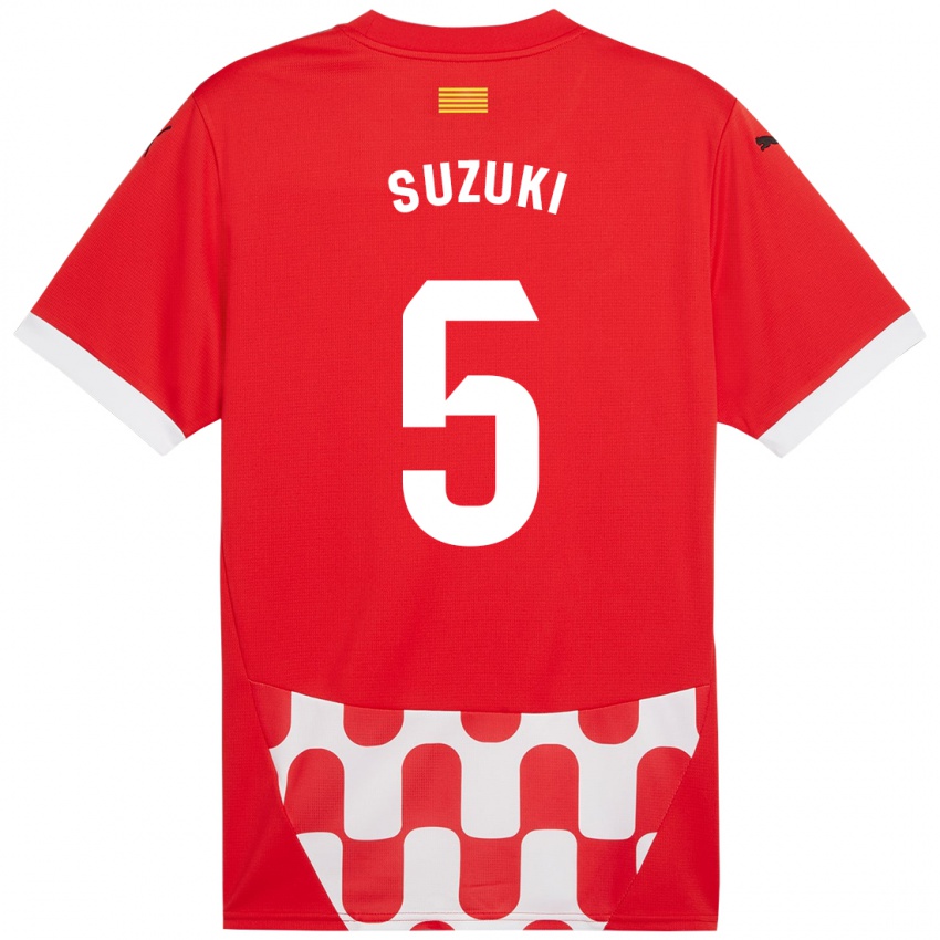 Niño Camiseta Wadi Ibrahim Suzuki #5 Rojo Blanco 1ª Equipación 2024/25 La Camisa Chile