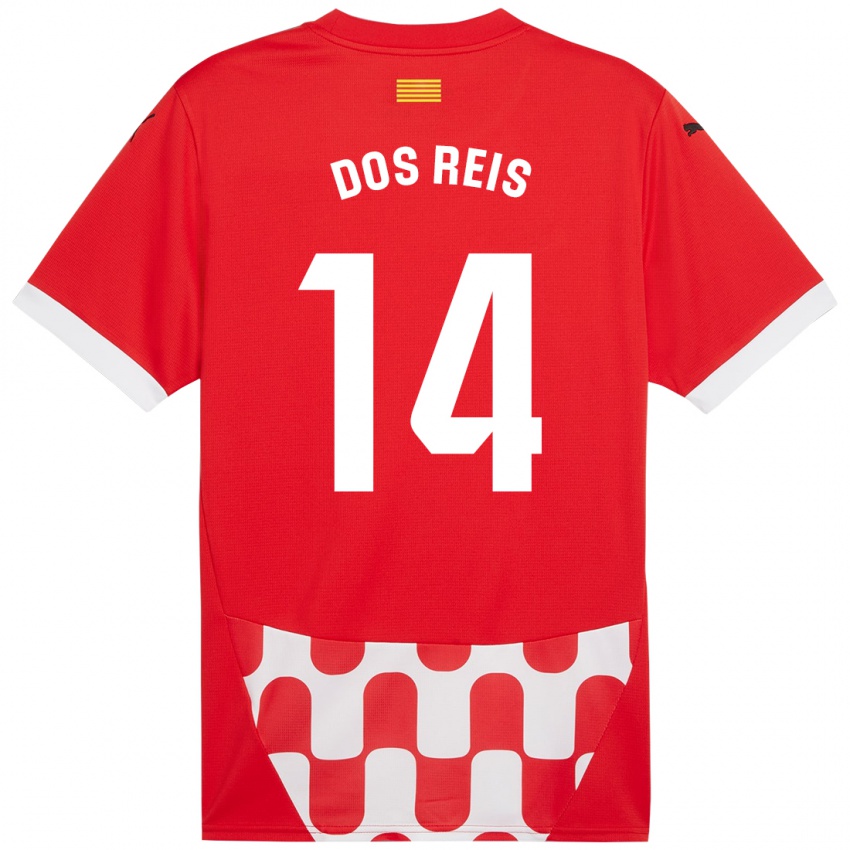 Niño Camiseta Leo Dos Reis #14 Rojo Blanco 1ª Equipación 2024/25 La Camisa Chile