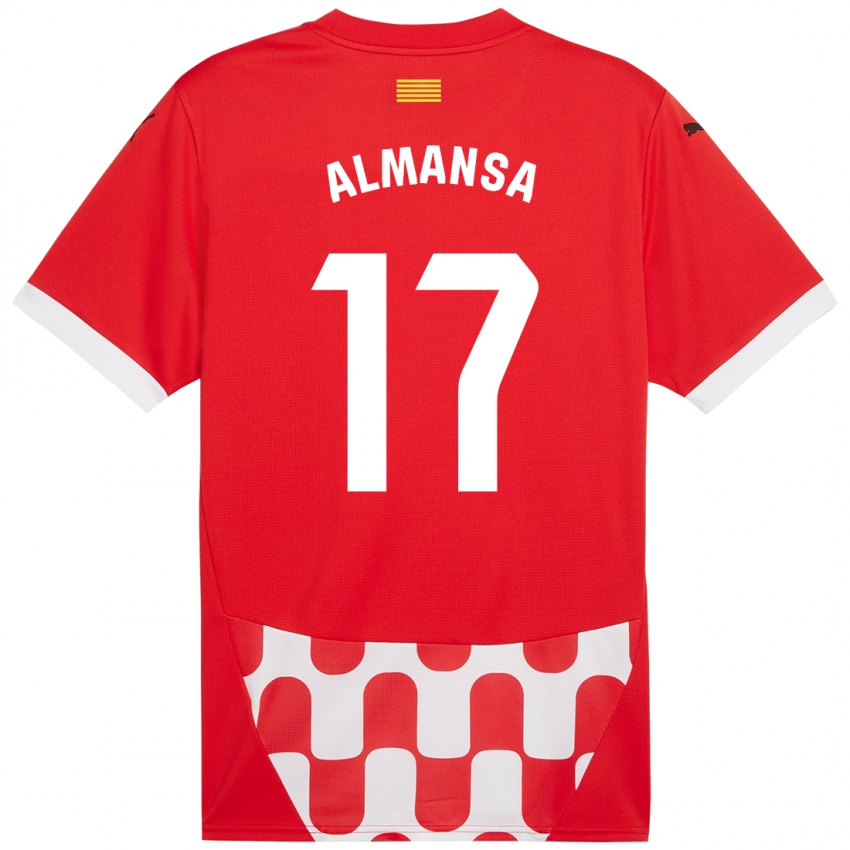 Niño Camiseta Alex Almansa #17 Rojo Blanco 1ª Equipación 2024/25 La Camisa Chile