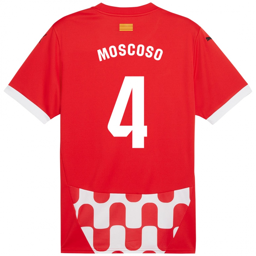 Niño Camiseta Miriam Moscoso #4 Rojo Blanco 1ª Equipación 2024/25 La Camisa Chile