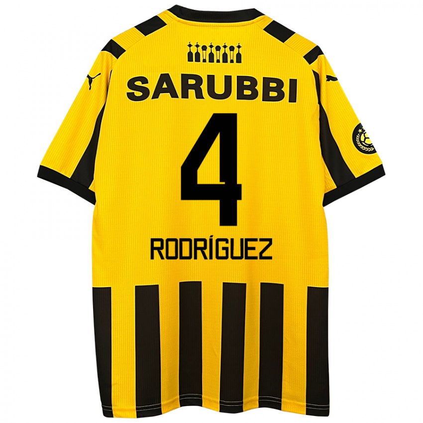 Niño Camiseta Guzmán Rodríguez #4 Amarillo Negro 1ª Equipación 2024/25 La Camisa Chile