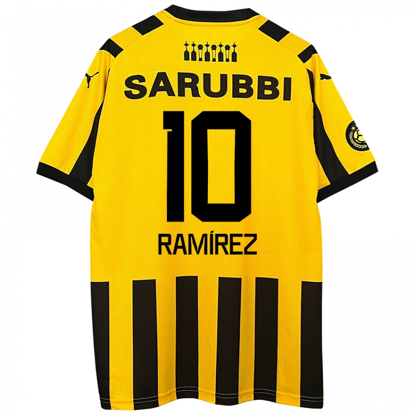 Niño Camiseta Gastón Ramírez #10 Amarillo Negro 1ª Equipación 2024/25 La Camisa Chile