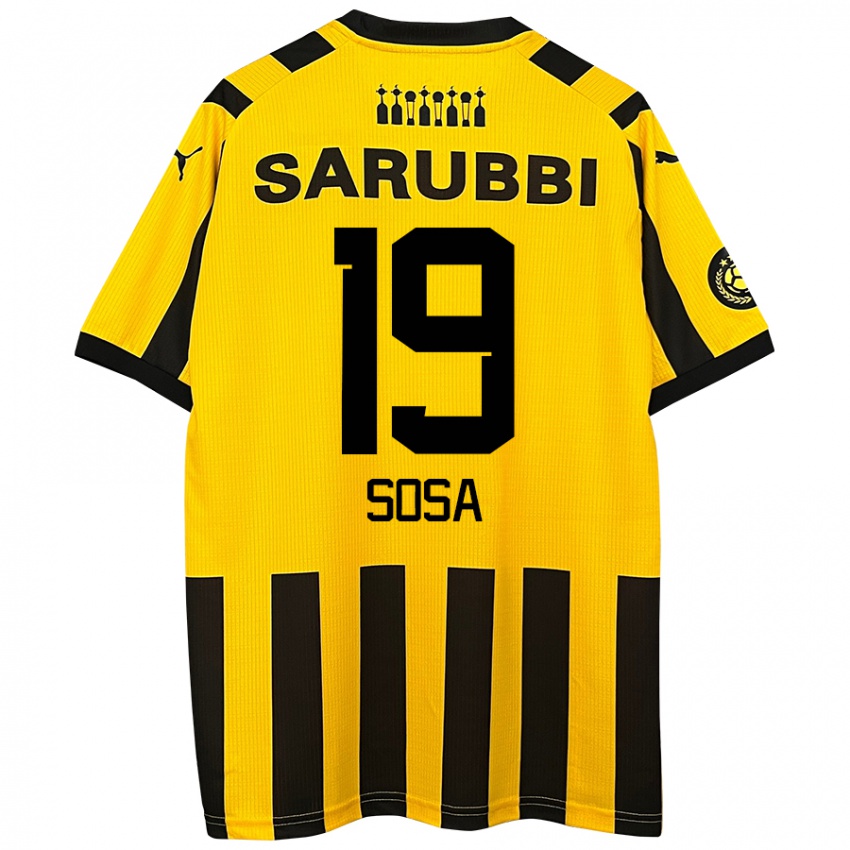 Niño Camiseta Diego Sosa #19 Amarillo Negro 1ª Equipación 2024/25 La Camisa Chile