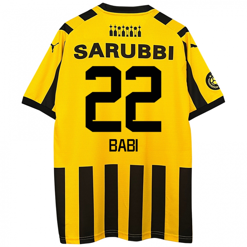 Niño Camiseta Matheus Babi #22 Amarillo Negro 1ª Equipación 2024/25 La Camisa Chile