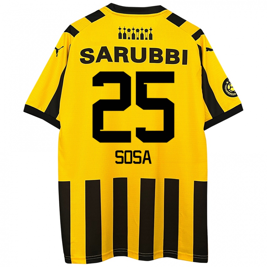 Niño Camiseta Ignacio Sosa #25 Amarillo Negro 1ª Equipación 2024/25 La Camisa Chile