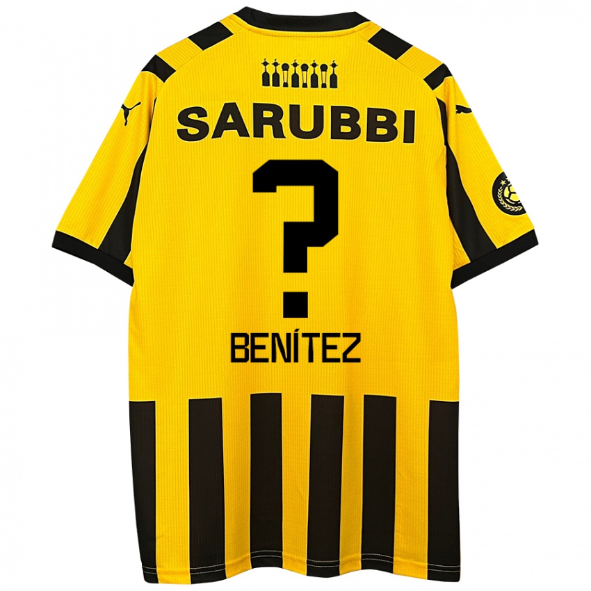 Niño Camiseta Santiago Benítez #0 Amarillo Negro 1ª Equipación 2024/25 La Camisa Chile