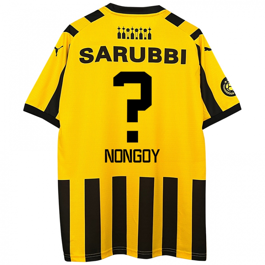 Niño Camiseta Pablo Nongoy #0 Amarillo Negro 1ª Equipación 2024/25 La Camisa Chile