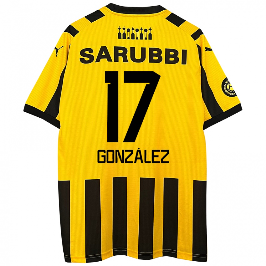 Niño Camiseta Luciano González #17 Amarillo Negro 1ª Equipación 2024/25 La Camisa Chile