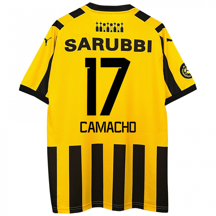 Niño Camiseta Sebastián Camacho #17 Amarillo Negro 1ª Equipación 2024/25 La Camisa Chile