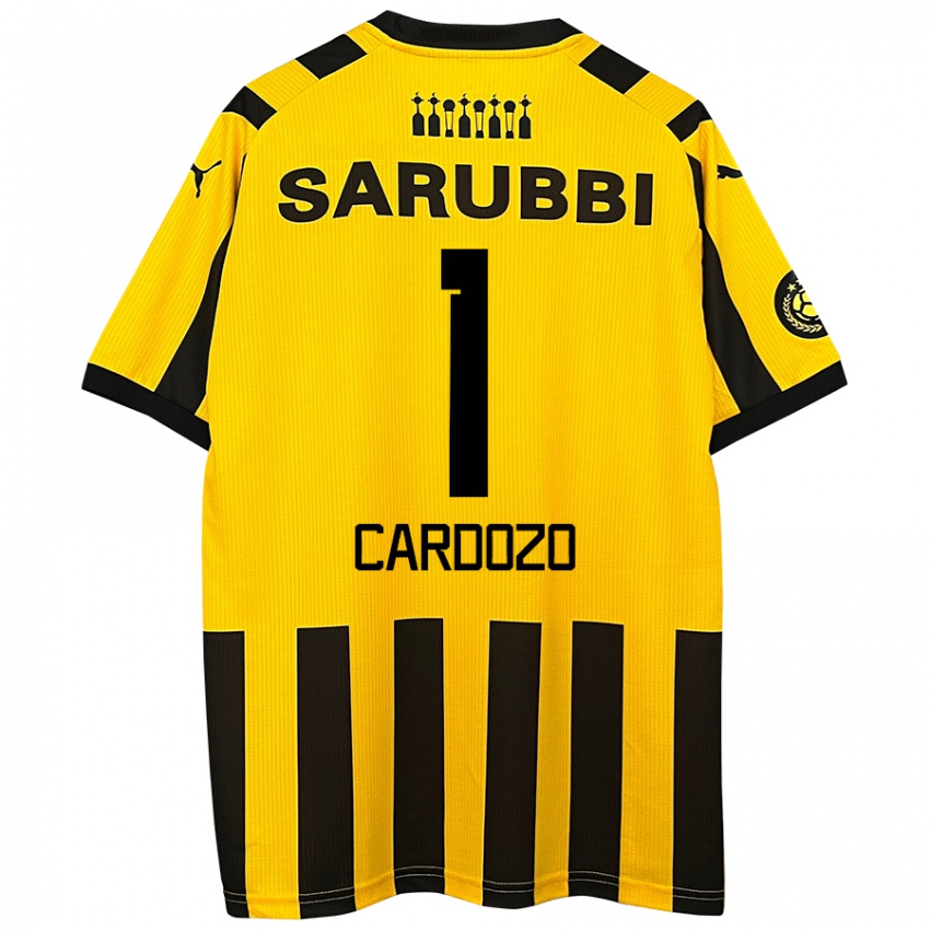 Niño Camiseta Thiago Cardozo #1 Amarillo Negro 1ª Equipación 2024/25 La Camisa Chile