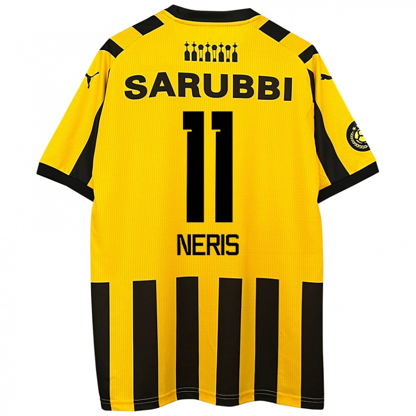 Niño Camiseta José Neris #11 Amarillo Negro 1ª Equipación 2024/25 La Camisa Chile