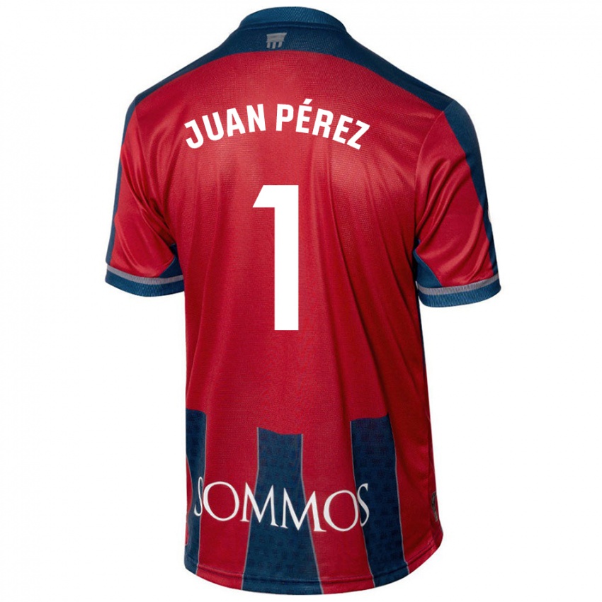 Niño Camiseta Juan Pérez #1 Rojo Azul 1ª Equipación 2024/25 La Camisa Chile