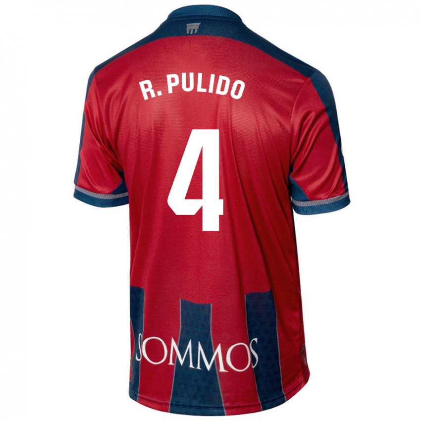 Niño Camiseta Rubén Pulido #4 Rojo Azul 1ª Equipación 2024/25 La Camisa Chile