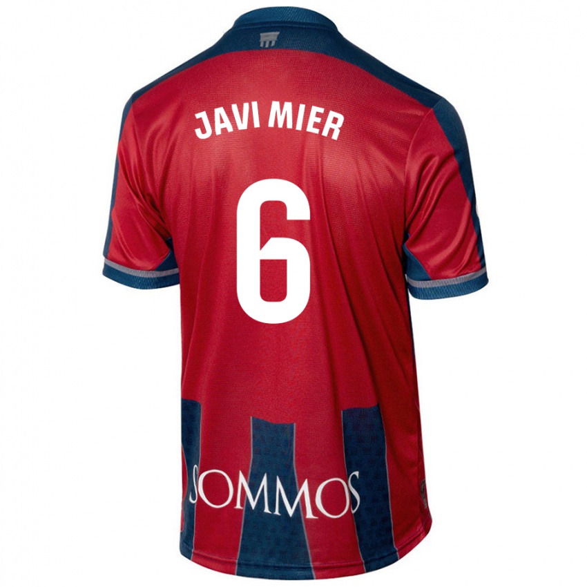 Niño Camiseta Javi Mier #6 Rojo Azul 1ª Equipación 2024/25 La Camisa Chile