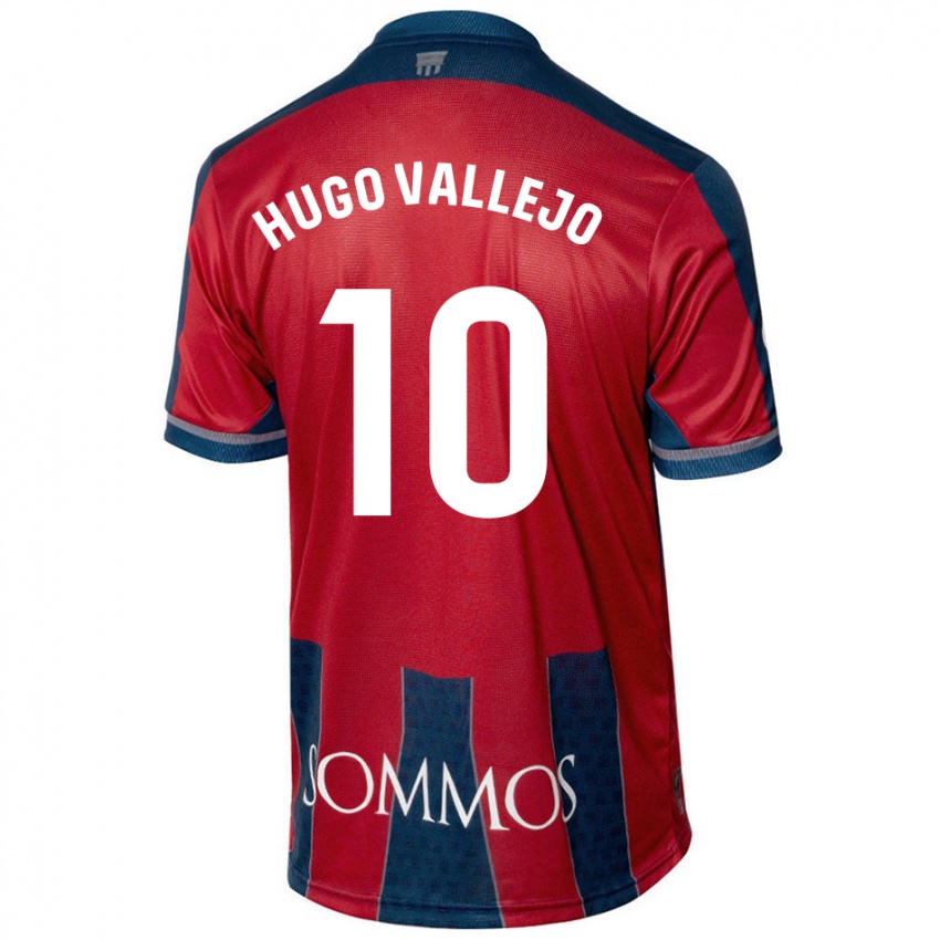 Niño Camiseta Hugo Vallejo #10 Rojo Azul 1ª Equipación 2024/25 La Camisa Chile