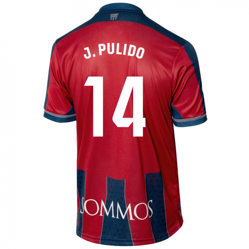 Niño Camiseta Jorge Pulido #14 Rojo Azul 1ª Equipación 2024/25 La Camisa Chile