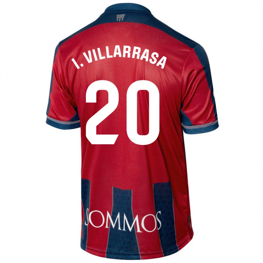 Niño Camiseta Ignasi Vilarrasa #20 Rojo Azul 1ª Equipación 2024/25 La Camisa Chile