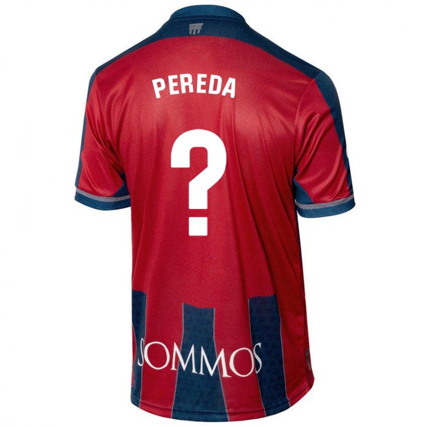 Niño Camiseta Adrián Pereda #0 Rojo Azul 1ª Equipación 2024/25 La Camisa Chile