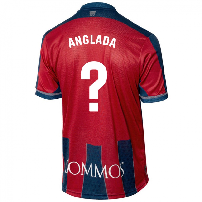 Niño Camiseta Hugo Anglada #0 Rojo Azul 1ª Equipación 2024/25 La Camisa Chile