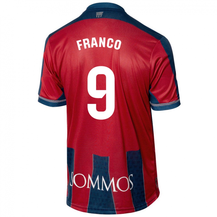 Niño Camiseta Santi Franco #9 Rojo Azul 1ª Equipación 2024/25 La Camisa Chile