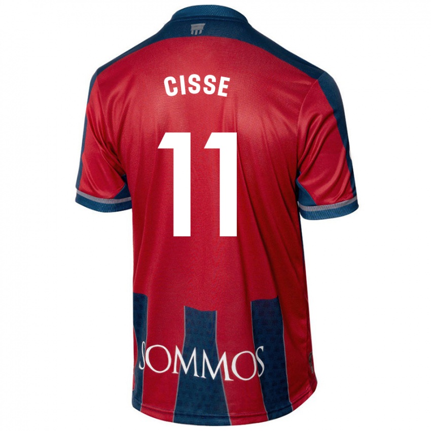 Niño Camiseta Bakary Cissé #11 Rojo Azul 1ª Equipación 2024/25 La Camisa Chile