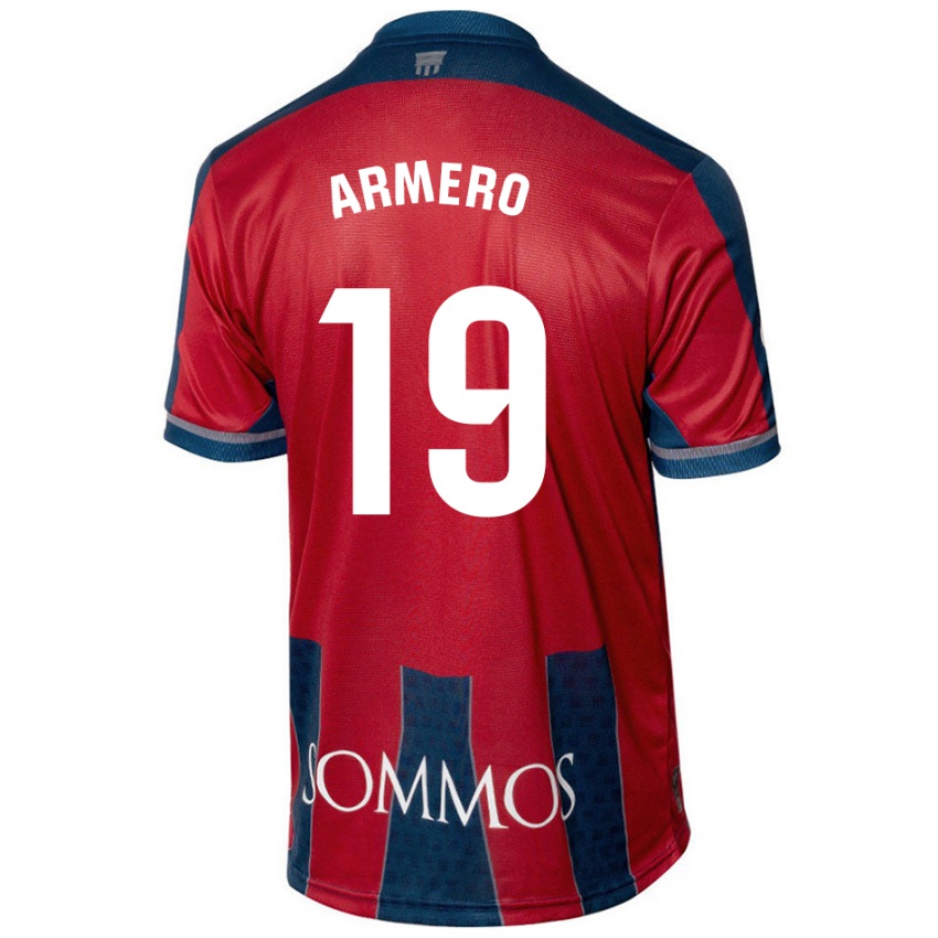 Niño Camiseta Sergi Armero #19 Rojo Azul 1ª Equipación 2024/25 La Camisa Chile