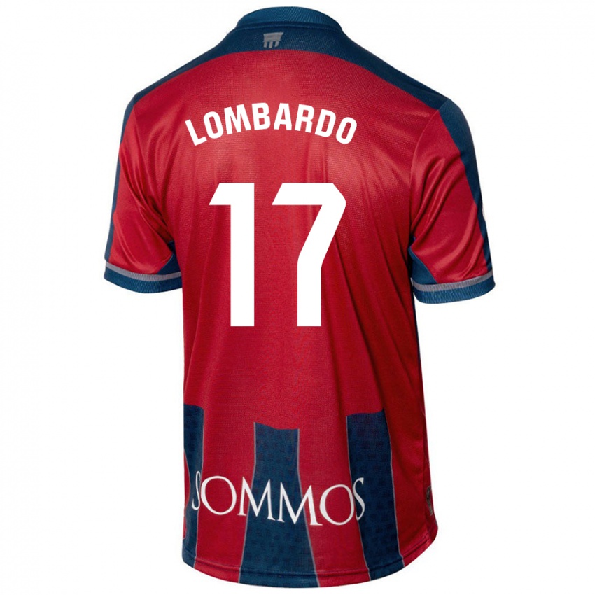 Niño Camiseta Enzo Lombardo #17 Rojo Azul 1ª Equipación 2024/25 La Camisa Chile