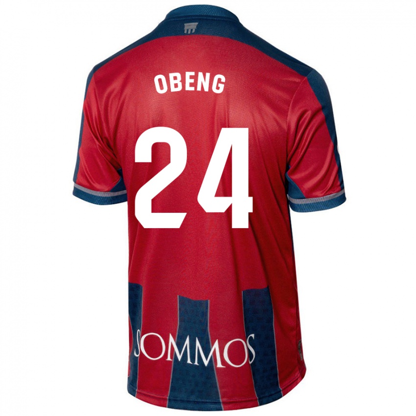 Niño Camiseta Samuel Obeng #24 Rojo Azul 1ª Equipación 2024/25 La Camisa Chile