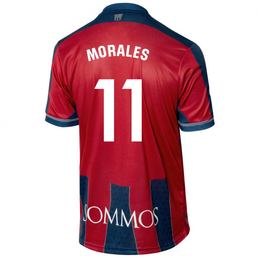 Niño Camiseta Carolina Morales #11 Rojo Azul 1ª Equipación 2024/25 La Camisa Chile