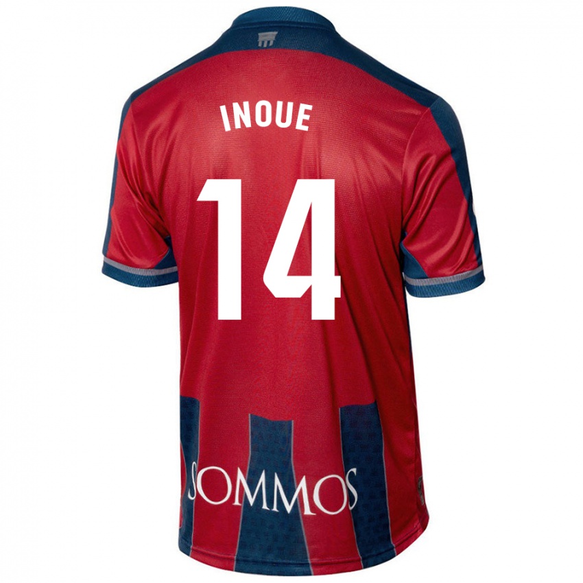 Niño Camiseta Moe Inoue #14 Rojo Azul 1ª Equipación 2024/25 La Camisa Chile