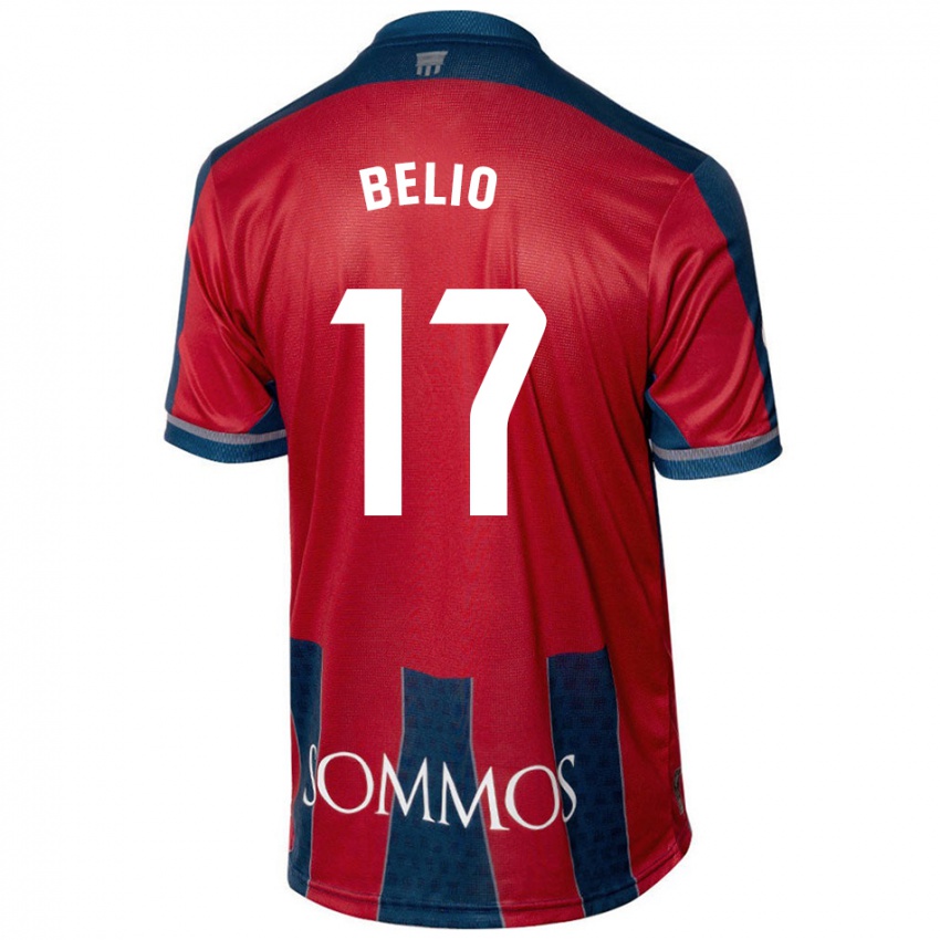 Niño Camiseta Marta Belio #17 Rojo Azul 1ª Equipación 2024/25 La Camisa Chile