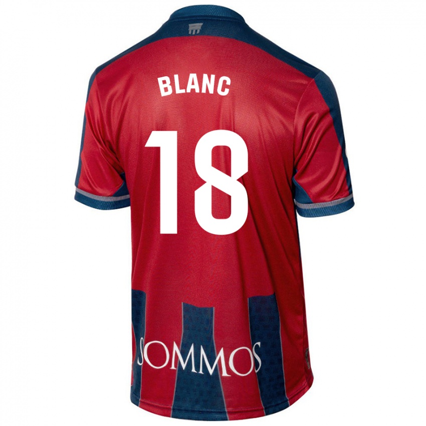 Niño Camiseta Laia Blanc #18 Rojo Azul 1ª Equipación 2024/25 La Camisa Chile