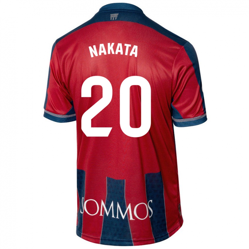 Niño Camiseta Yuki Nakata #20 Rojo Azul 1ª Equipación 2024/25 La Camisa Chile