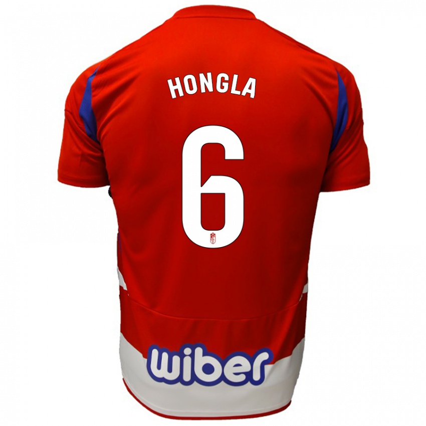 Niño Camiseta Martin Hongla #6 Rojo Blanco Azul 1ª Equipación 2024/25 La Camisa Chile