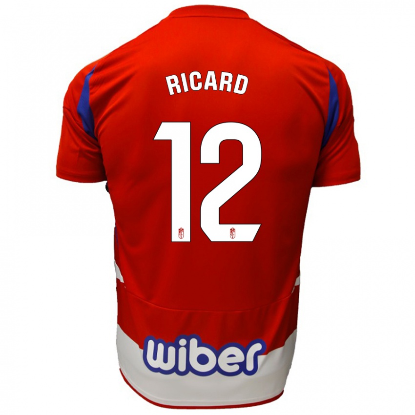 Niño Camiseta Ricard Sanchez #12 Rojo Blanco Azul 1ª Equipación 2024/25 La Camisa Chile