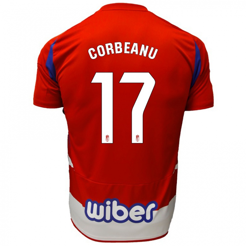 Niño Camiseta Theo Corbeanu #17 Rojo Blanco Azul 1ª Equipación 2024/25 La Camisa Chile