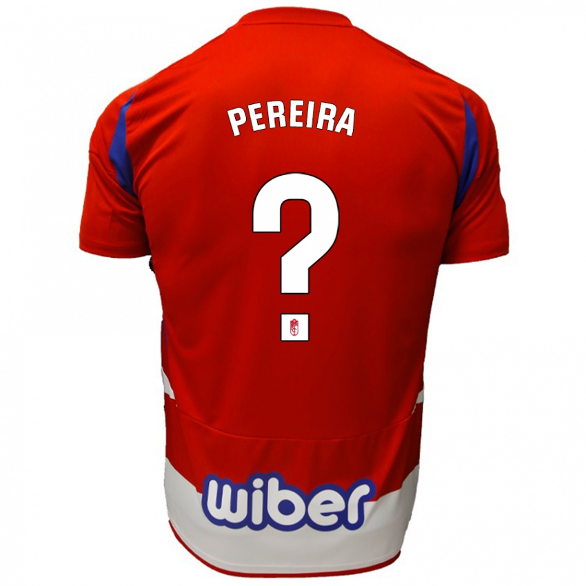 Niño Camiseta João Pereira #0 Rojo Blanco Azul 1ª Equipación 2024/25 La Camisa Chile