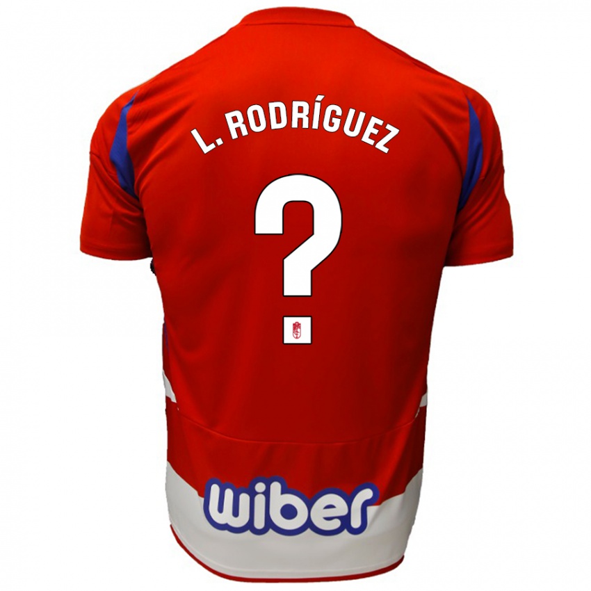 Niño Camiseta Iker López Rodríguez #0 Rojo Blanco Azul 1ª Equipación 2024/25 La Camisa Chile