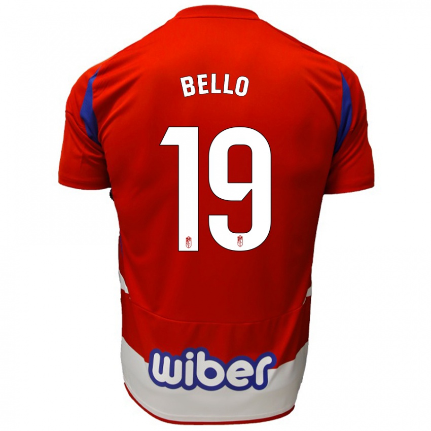 Niño Camiseta Eghosa Augustine Bello #19 Rojo Blanco Azul 1ª Equipación 2024/25 La Camisa Chile