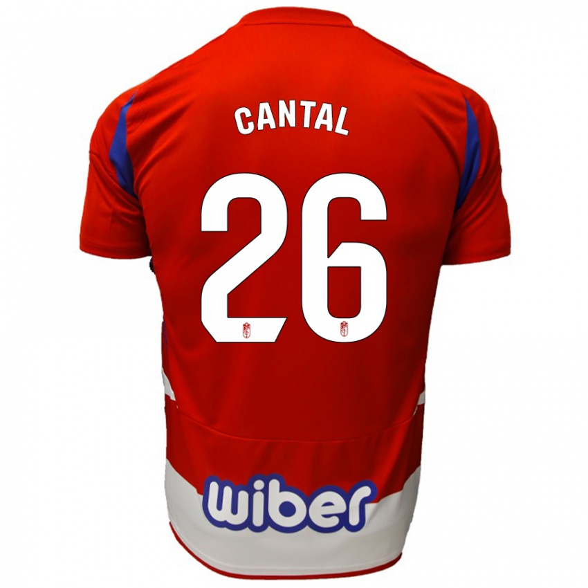 Niño Camiseta Paco Cantal #26 Rojo Blanco Azul 1ª Equipación 2024/25 La Camisa Chile