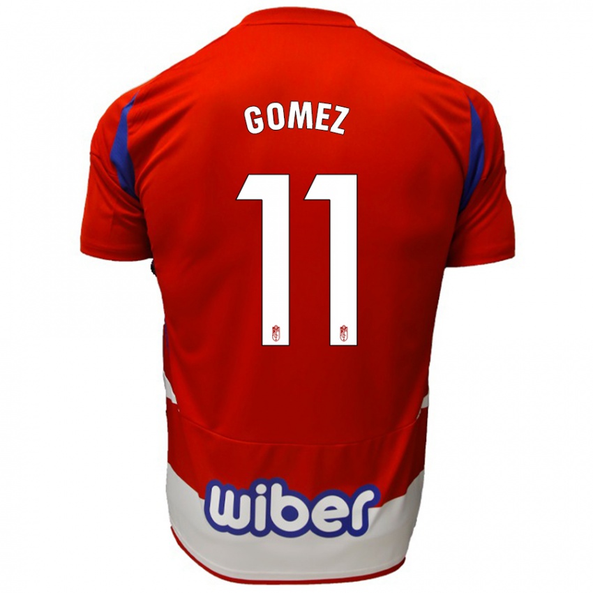 Niño Camiseta Andrea Gómez #11 Rojo Blanco Azul 1ª Equipación 2024/25 La Camisa Chile