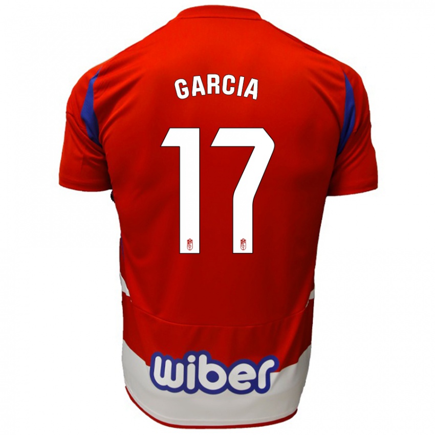 Niño Camiseta Naima García #17 Rojo Blanco Azul 1ª Equipación 2024/25 La Camisa Chile