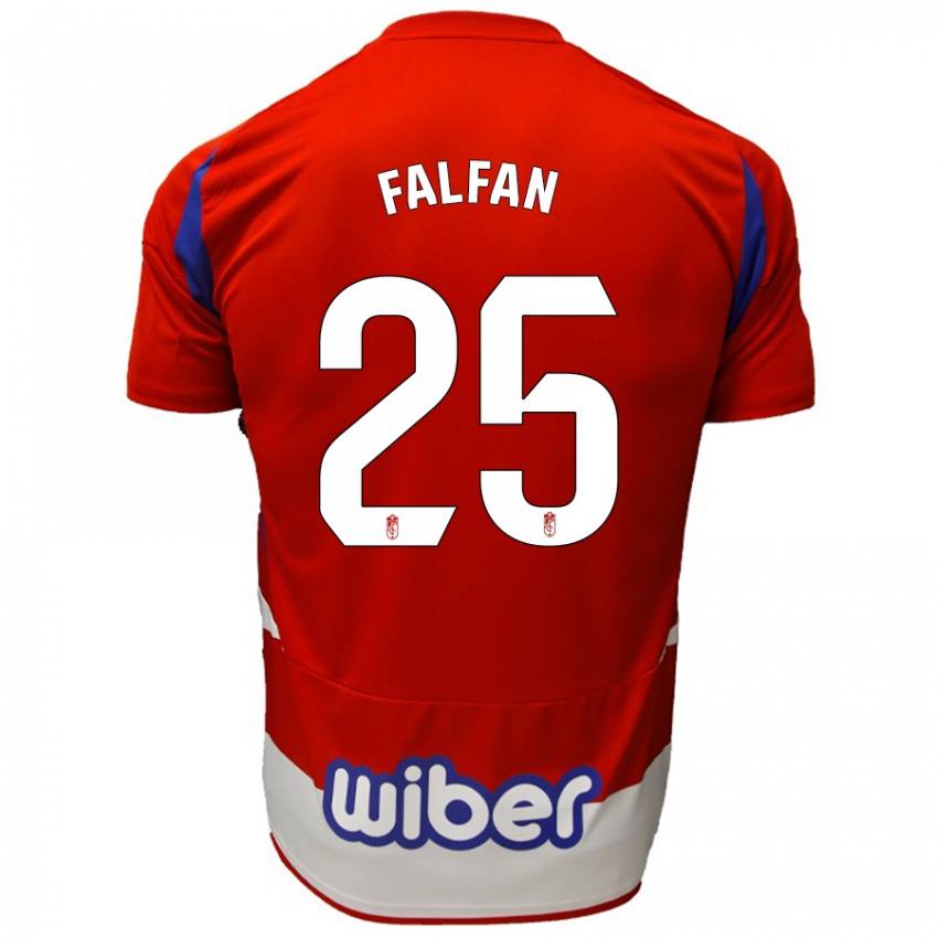 Niño Camiseta Daiana Falfán #25 Rojo Blanco Azul 1ª Equipación 2024/25 La Camisa Chile