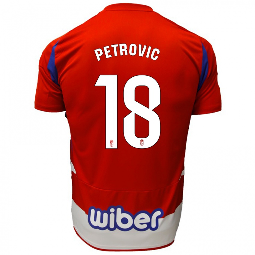 Niño Camiseta Njegos Petrovic #18 Rojo Blanco Azul 1ª Equipación 2024/25 La Camisa Chile