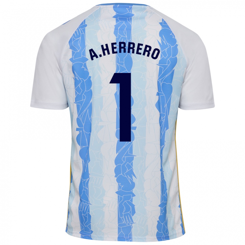 Niño Camiseta Alfonso Herrero #1 Blanco Azul 1ª Equipación 2024/25 La Camisa Chile