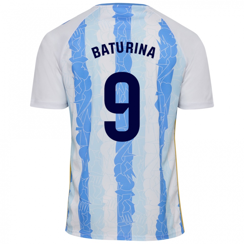 Niño Camiseta Roko Baturina #9 Blanco Azul 1ª Equipación 2024/25 La Camisa Chile