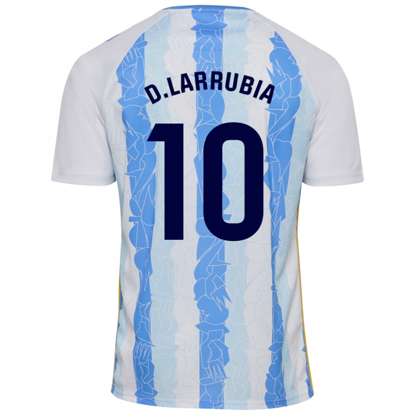 Niño Camiseta David Larrubia #10 Blanco Azul 1ª Equipación 2024/25 La Camisa Chile